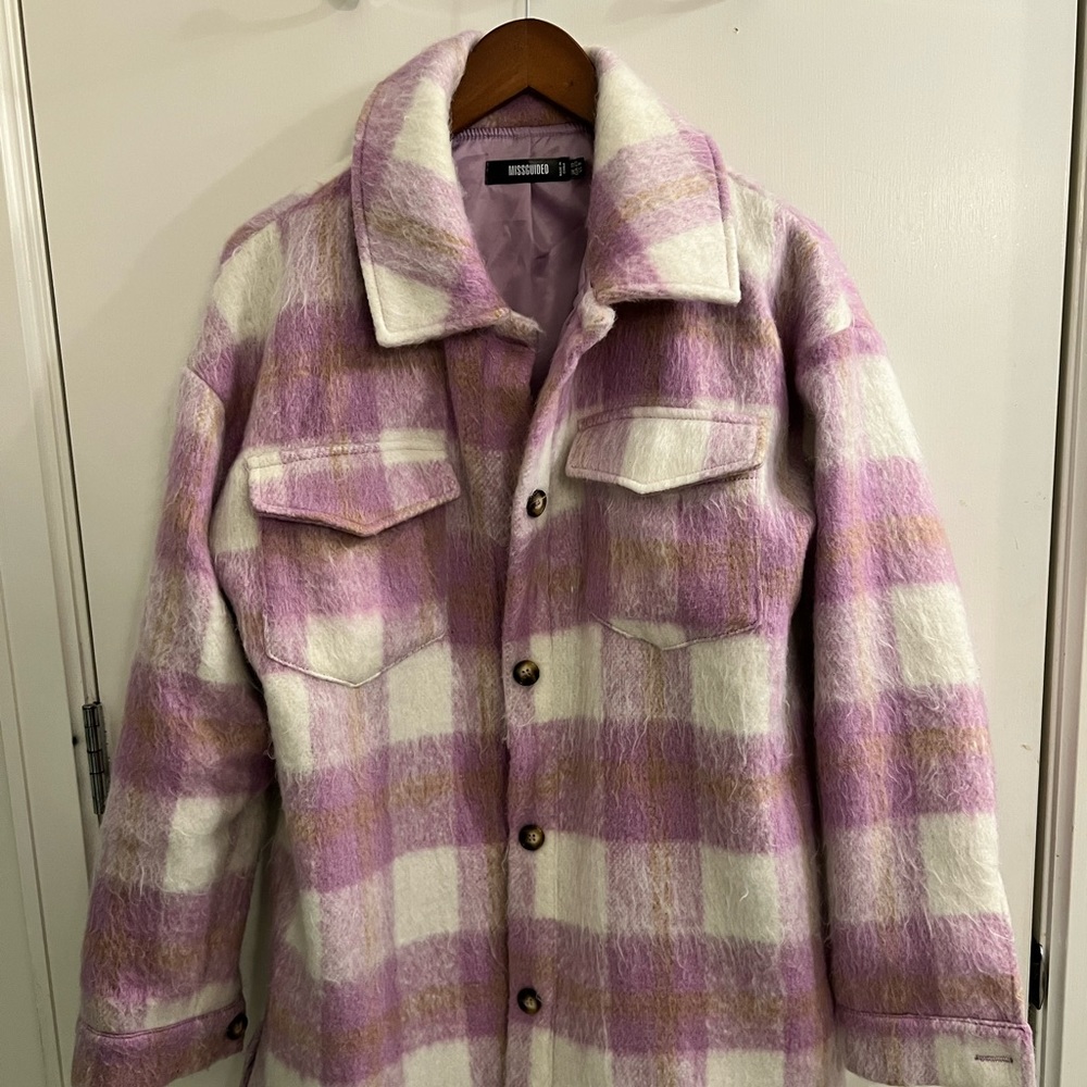 Pink Plaid Shacket with Lining